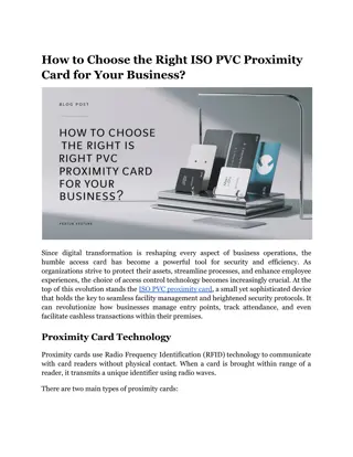 How to Choose the Right ISO PVC Proximity Card for Your Business_