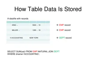 Database Storage Structures and Tablespaces