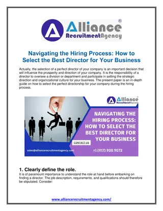 Navigating the Hiring Process How to Select the Best Director for Your Business