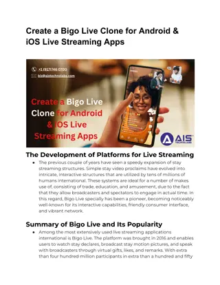 Create a Bigo Live Clone for Android & iOS Live Streaming Apps