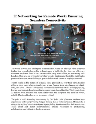 IT Networking for Remote Work_ Ensuring Seamless Connectivity