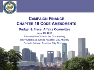 Proposed Amendments to City Campaign Finance Code