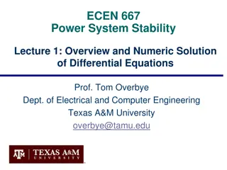 ECEN 667 Power System Stability: Overview by Prof. Tom Overbye at Texas A&M University