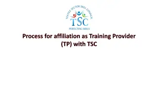 Training Provider Affiliation Process with TSC for Textile Job Roles