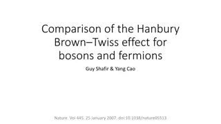 Comparison of Hanbury Brown Twiss Effect for Bosons and Fermions