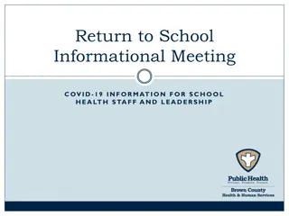 COVID-19 Informational Meeting for School Health Staff and Leadership