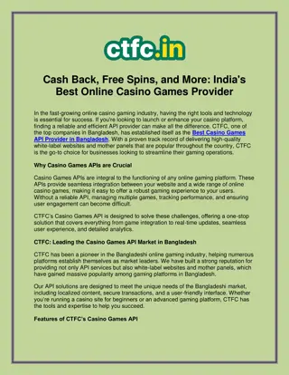 Discover the Best Casino Games API Provider in Bangladesh