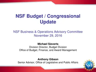 NSF Budget Updates and Funding Overview