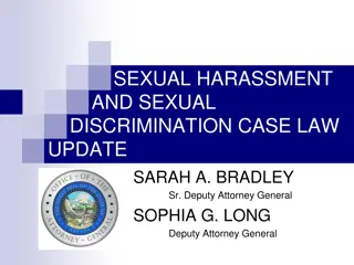 Sexual Harassment and Discrimination Laws Update