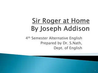 Exploring the Periodical Essays of the 18th Century through Sir Roger at Home