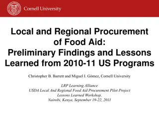 Preliminary Findings & Lessons on Local and Regional Food Aid Procurement