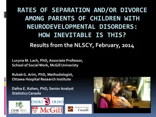 Rates of Separation and Divorce Among Parents of Children with Neurodevelopmental Disorders