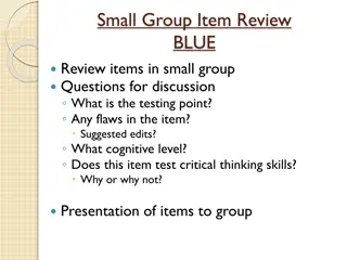 Small Group Item Review - Blue Items Assessment