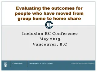 Exploring Outcomes of Transitioning from Group Homes to Home Share: Inclusion BC Conference Study