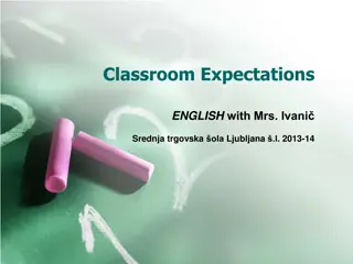 Classroom Expectations and Student Behaviors with Mrs. Ivani: Srednja trgovska ola Ljubljana