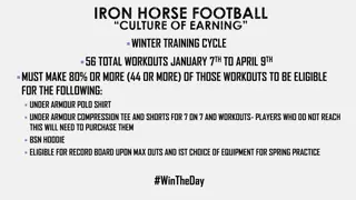 Iron Horse Football Culture of Earning Training Program