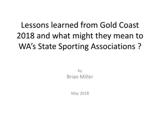 Lessons Learned from Gold Coast 2018 and Glasgow 2014 for WA State Sporting Associations