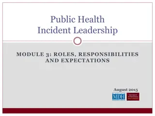 Public Health Incident Leadership: Roles, Responsibilities, and Expectations