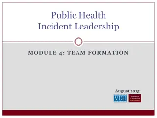 Effective Team Formation in Public Health Incident Leadership