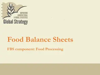 Food Processing Data for Balance Sheets