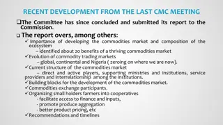 Recent Developments in Commodity Market Ecosystem and Global Competitiveness of Nigeria