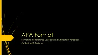 APA Formatting Guidelines for Reference List Entries