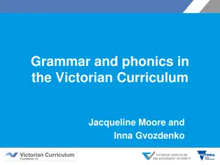 Grammar and Phonics in the Victorian Curriculum