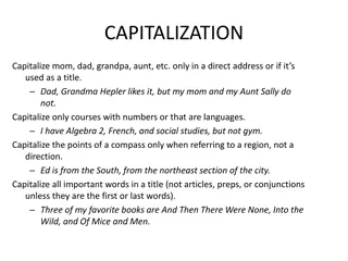 Rules of Capitalization, Possessives, and Plurals in English Writing