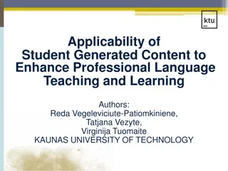 Enhancing Language Teaching Through Student-Generated Content