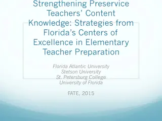 Strategies for Strengthening Preservice Teachers' Content Knowledge in Florida