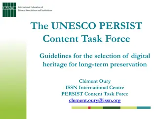 UNESCO PERSIST Content Selection Guidelines: Long-Term Preservation Strategy