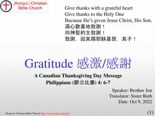 A Message of Gratitude from Zhong-Li Christian Bible Church