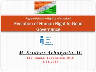 Evolution of Human Right to Good Governance through Petition and Information