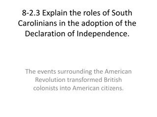 Roles of South Carolinians in the Adoption of the Declaration of Independence