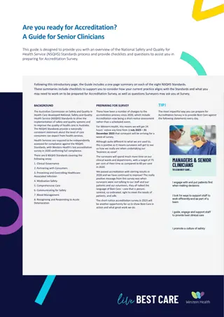 Guide: NSQHS Standards for Senior Clinicians