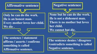 Affirmative and Negative Sentences Structures