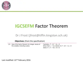 Division of Polynomials using Remainder and Factor Theorem