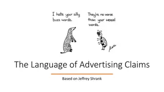 The Language of Advertising Claims Based on Jeffrey Schrank