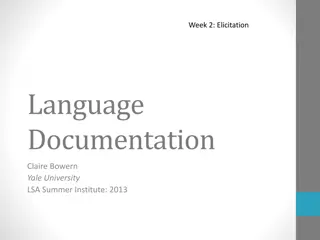 Structured Elicitation Methods for Language Documentation