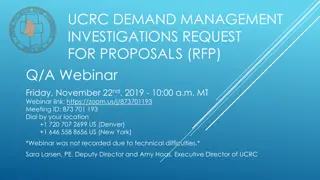 UCRC Demand Management Investigations Grant RFP Information