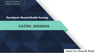 Eating Disorders: An Overview from University of Basra College of Nursing