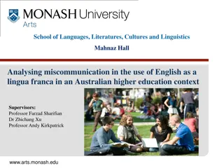 Analyzing Miscommunication in English as a Lingua Franca in Australian Higher Education