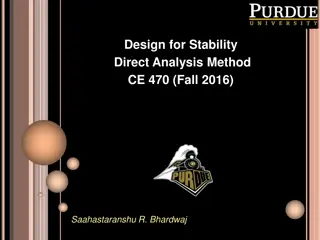 Design for Stability - Direct Analysis Method CE 470 (Fall 2016) Saahastaranshu R. Bhardwaj