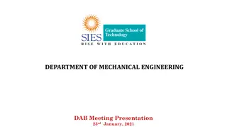 Department of Mechanical Engineering DAB Meeting Presentation Summary