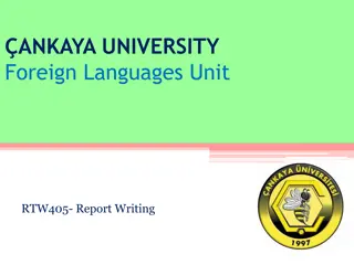 Ankaya University RTW405 Report Writing Course Details