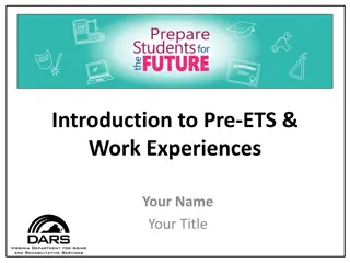 Introduction to Pre-ETS & Work Experiences