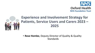 Experience and Involvement Strategy for Patients, Service Users, and Carers 2023-2025