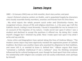 The Literary Universe of James Joyce