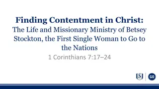 Betsey Stockton: Finding Contentment in Christ