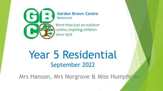 Gordon Brown Centre Residential Information for Year 5 Students - September 2022